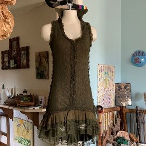 Miss Be Bustle Dress Green